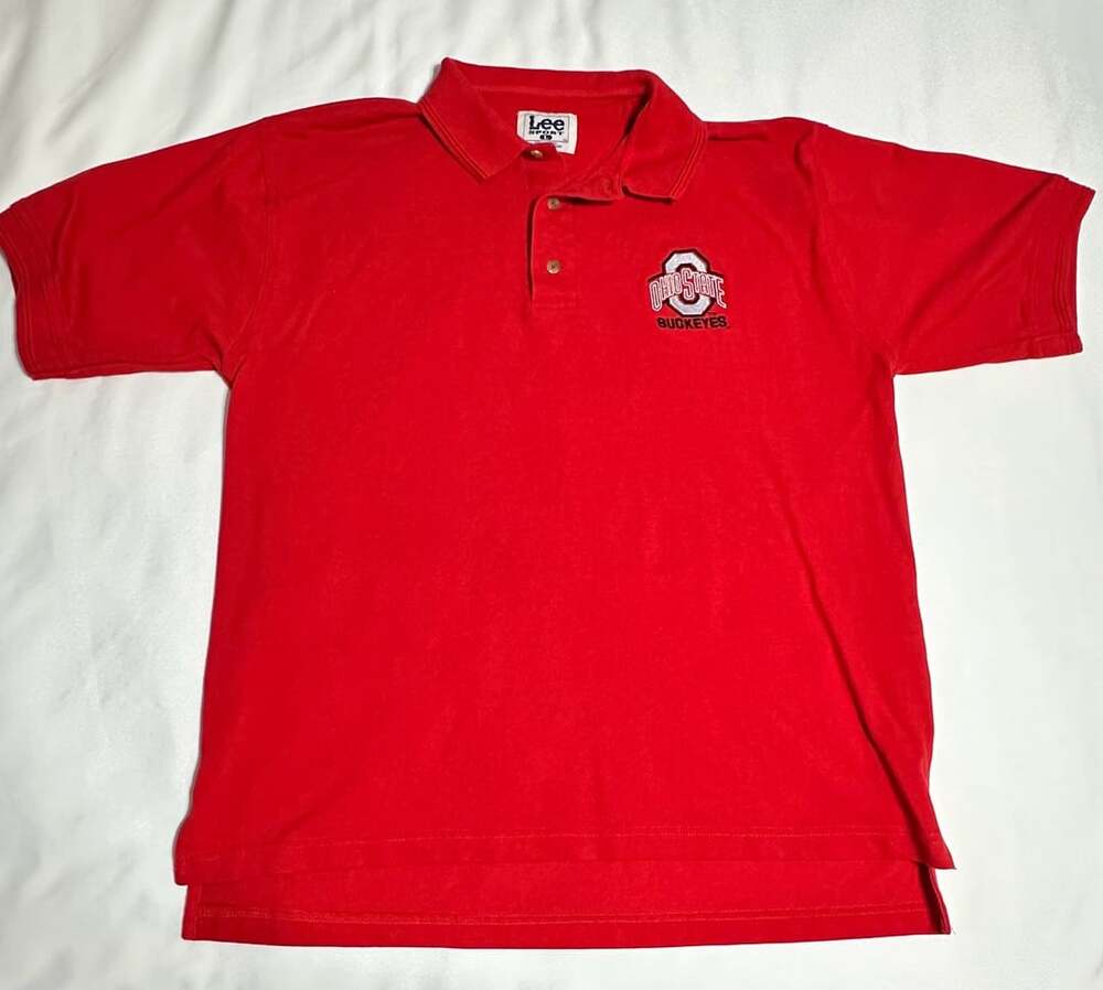 Lee Sport Ohio State Buckeyes Polo Size L Red Shirt